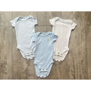 PRECIOUS FIRSTS Baby Boy Unisex Set Lot 3 pcs Bodysuit Blue One Piece Newborn